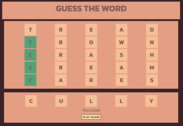 Day 10: Word Guess (Complete)