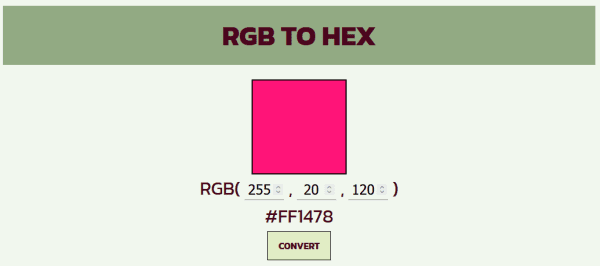 Day 39: RGB to HEX Converter